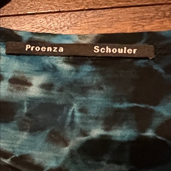 Proenza Schouler Black and Blue Tie Dye Long Sleeve Cotton Top, Sz M - Picture 2 of 4